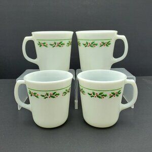 Corning Holly Days Mugs Holly Berries & Leaves Christmas Holiday Mugs